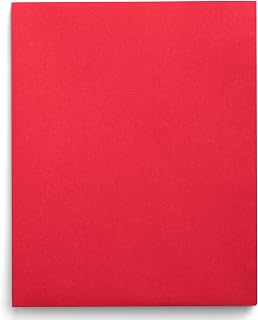 Staples Smooth 2-Pocket Paper Folders, Letter Size, Red, 25-Pack | Durable folders for school and office document organization and storage.