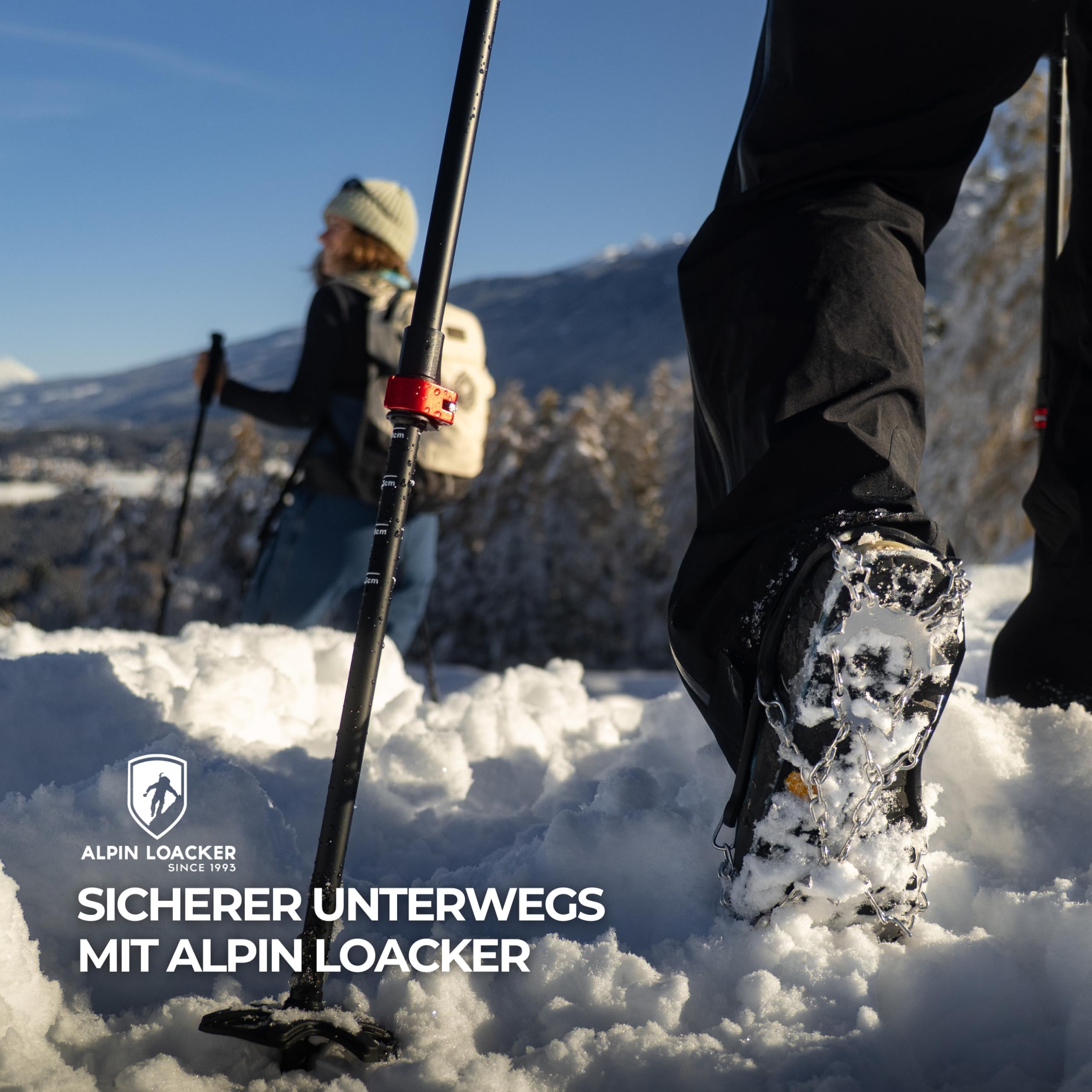 ALPIN LOACKER Grödel für Schneeschuhe I Leichte Steigeisen für Bergschuhe I Schhukrallen und Antirutsch Spikes I Eiskrallen & Schuhspikes