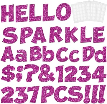 237 Pcs Glitter Bulletin Board Letters, Numbers and Punctuation 4 Inch