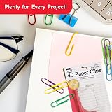 Charles Leonard Paper Clips, Jumbo Gem, Vinyl Coated, Assorted Colors, 40-Pack (80050) – view 6