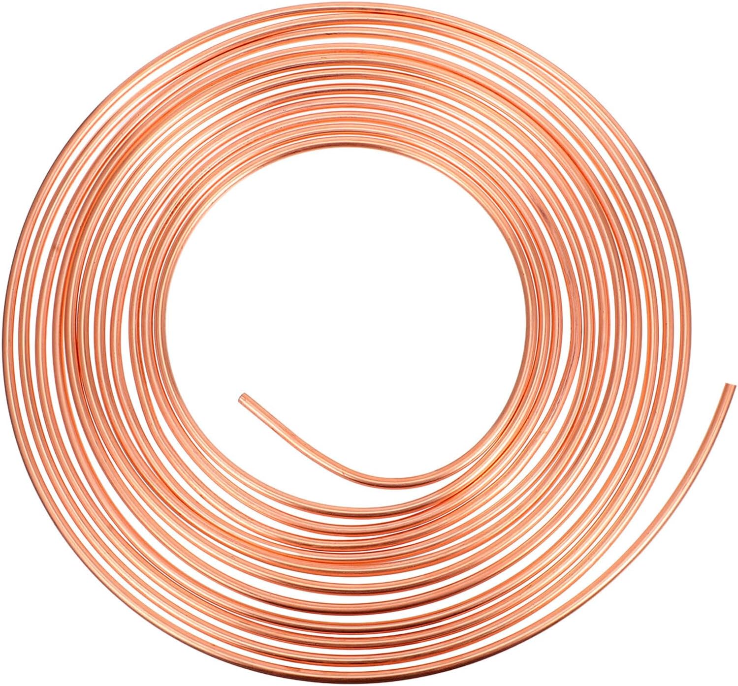 Alipis 7.5ft Copper Coated Brake Line Tube 0.5cm Outer Diameter Flexible Automotive Brake Line Coil Replacement for Vehicle Front End
