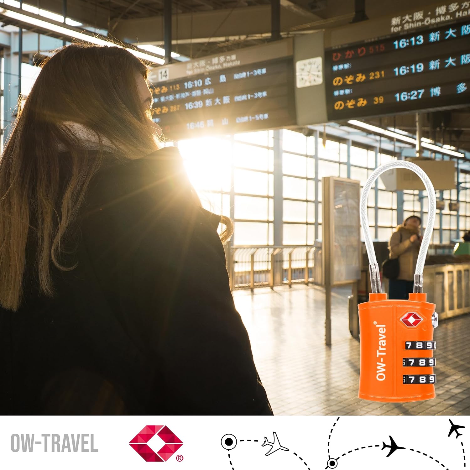 OW-Travel Lucchetto TSA con Cavo, Lucchetto Valigia 3 Cifre ... 11 810AIYh3SnL. AC SL1500