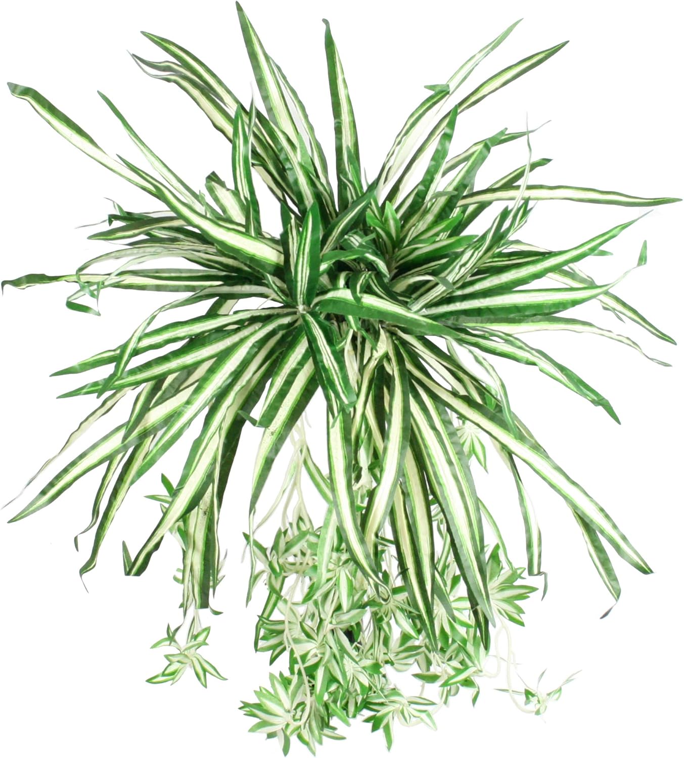 FloralStem Large Artificial Spider Plant Silk 2 ft Hanging Leaves Bush