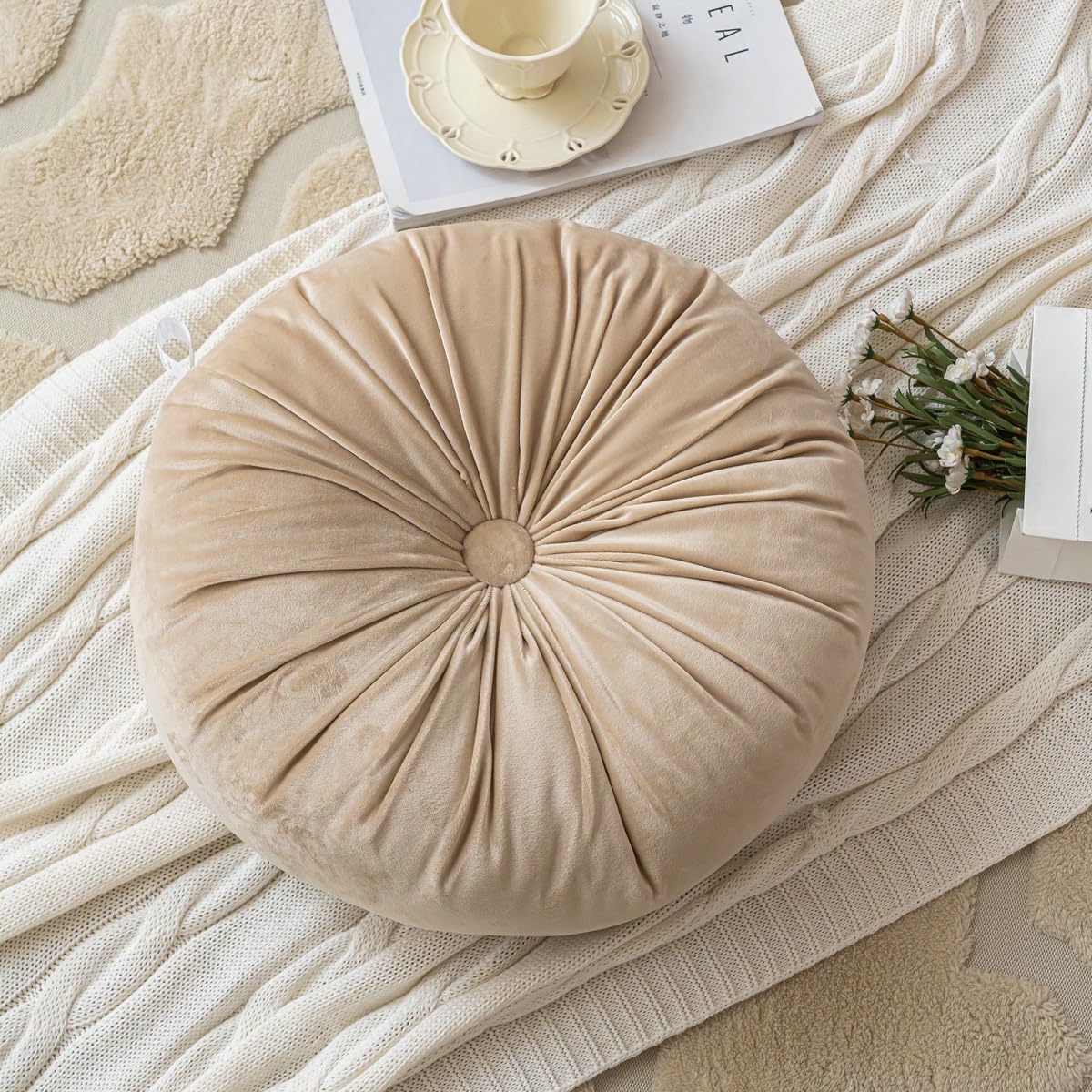Cuscino rotondo a forma di zucca, 40 cm, decorativo, per soggiorno, divano, letto, sedia e auto, decorazione per la casa (arancione)