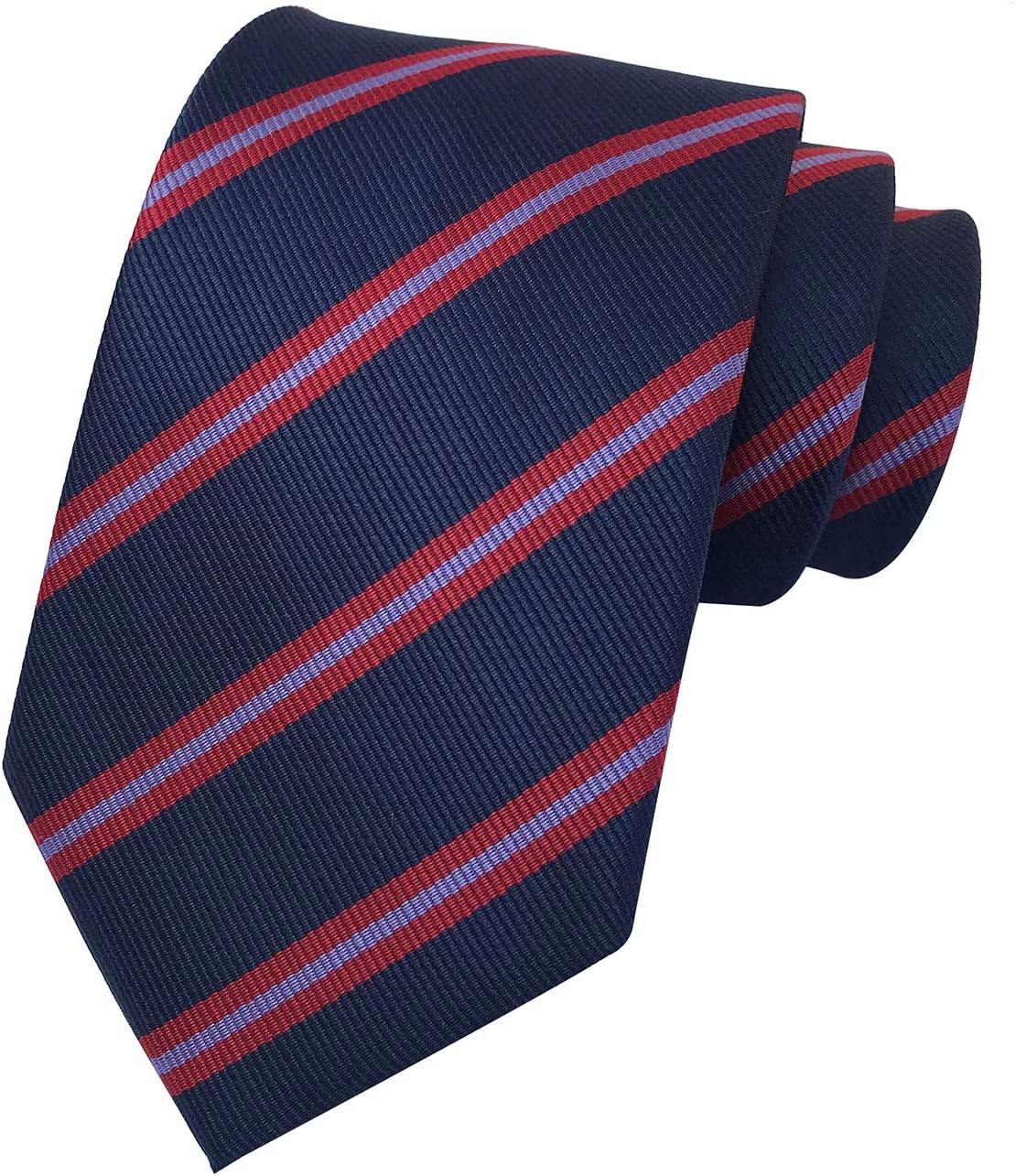 Striped Ties for Men Boys Trendy Repp Graphic Woven Silk Formal Business Necktie