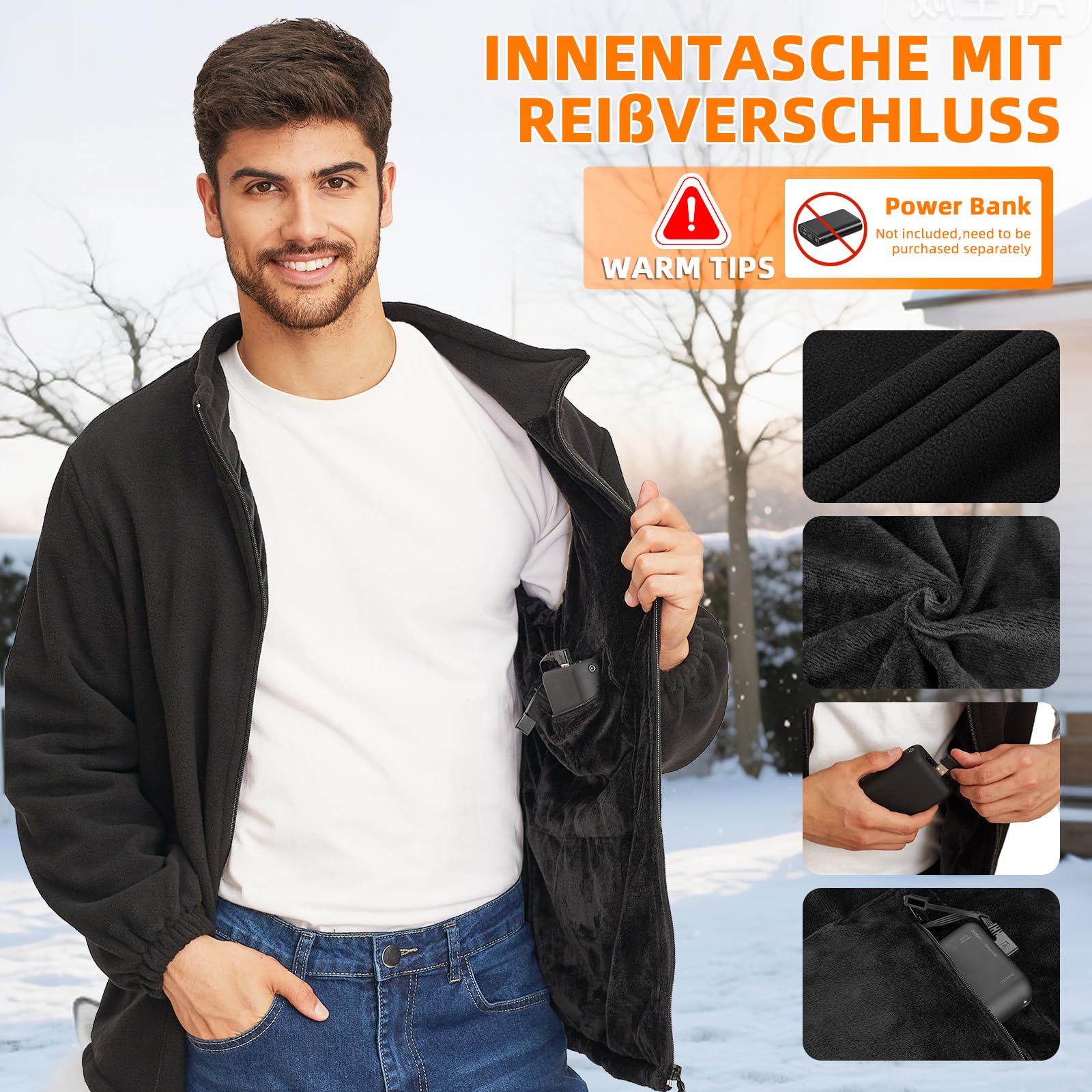 TOUVE Veste Chauffante Homme Femme Sans Manche 5 Zones 3 Niveaux Chauffage
