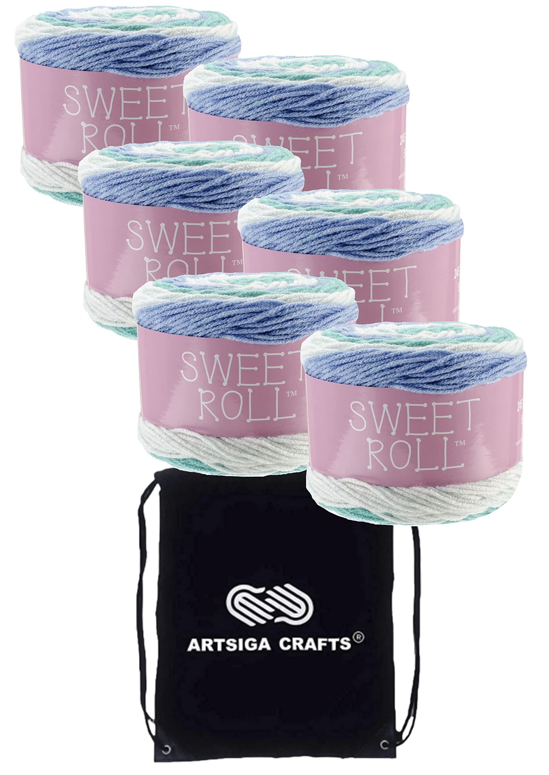 Hilo de tejer Sweet Roll Spearmint Pop para tejer mantas de salón suaves en invierno