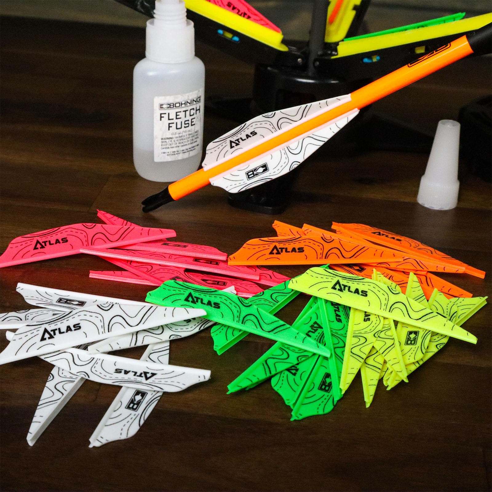 Atlas AR 1000 Vane, 7,1 cm, Topo sur orange fluo, 100 pièces