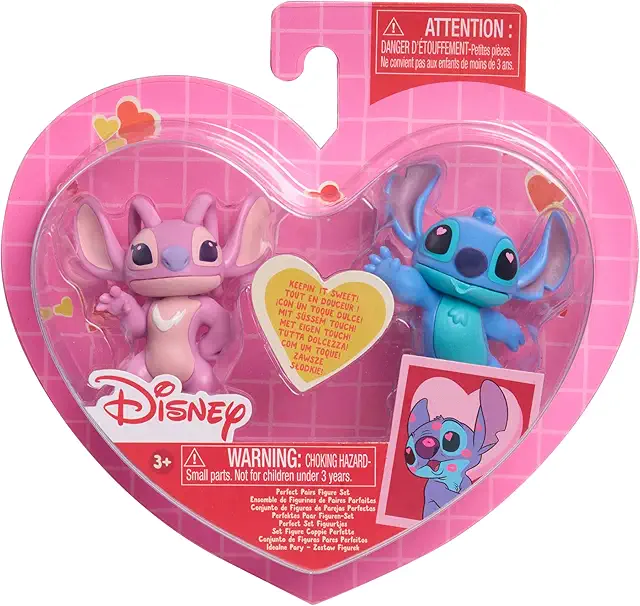 Figuritas de Stitch: Set de Parejas de San Valentín con Stitch y Angel