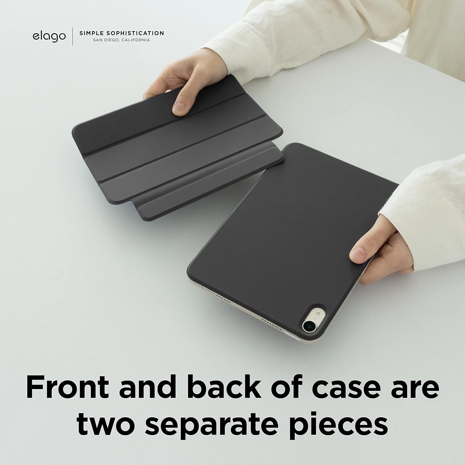elago Case for iPad mini A17 Pro, 6th Generation - iPad Case with Magnetic Attachment to Metal Materials, Compatible with Apple iPad Pencil and elago’s Pencil case (Dark Grey)