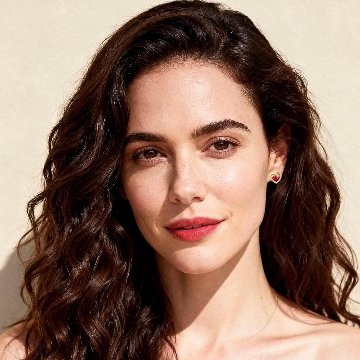 925 Sterling Silver post Hollow Crystal Heart Stud Earrings for Women Hypoallergenic 14K Gold Plated Gifts for Women - Image 3