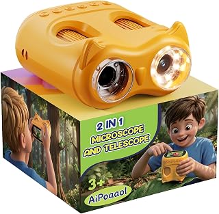 1000X Digital Mikroskop für Kinder Pocket: 2-in-1 Lupe und Teleskop - Geschenk für Jungen Mädchen ab 3-8 8-12 Jahren - Experimente Set Tragbares Spielzeug Outdoor Garten - STEM Geburtstag USB-C