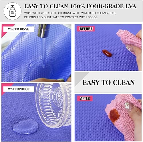 Miniatura 4 de 10 revestimientos para refrigerador, lavables para refrigerador, almohadillas para armario, cajón, hogar, cocina, organización de accesorios (morado)