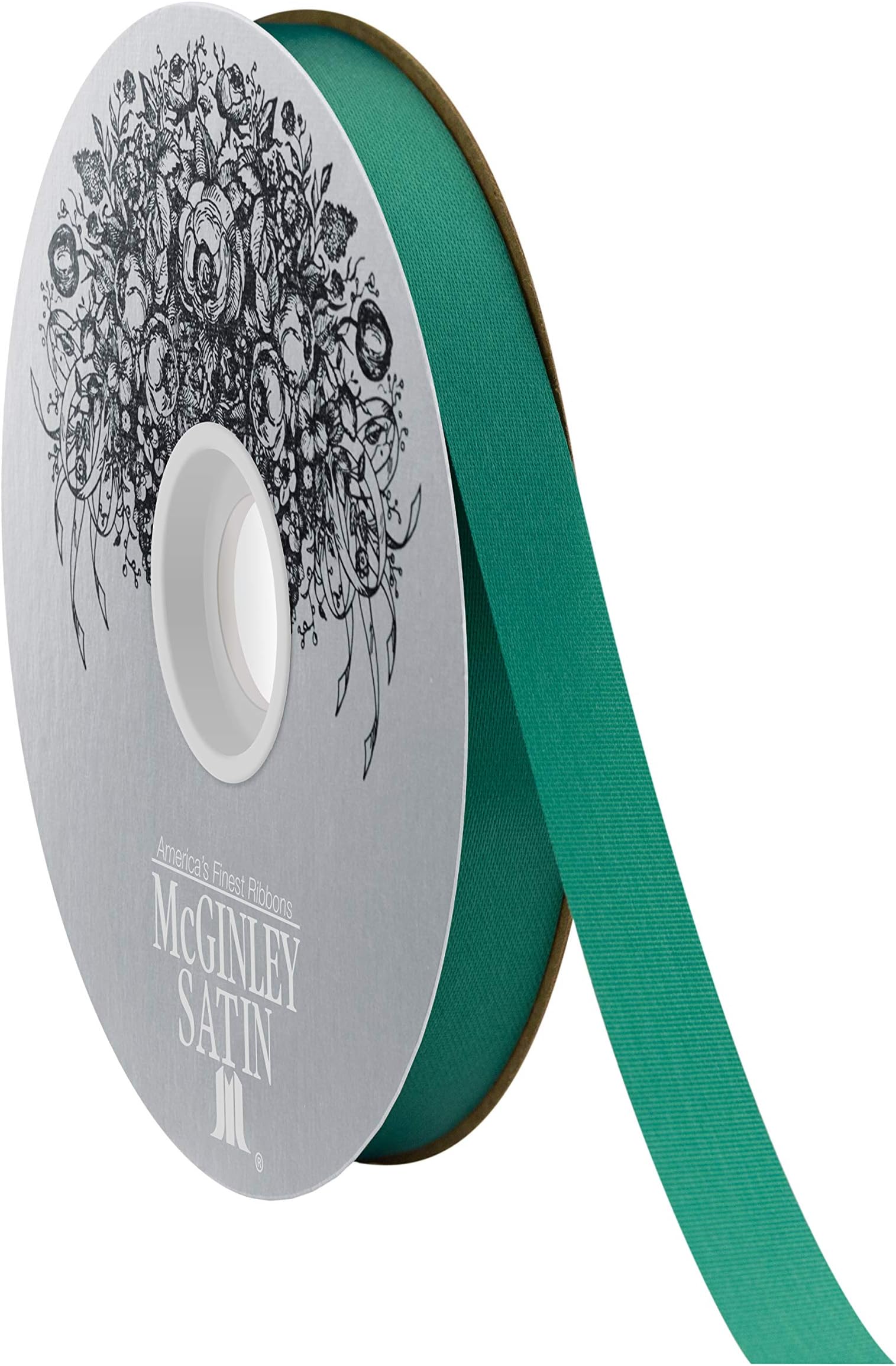 McGinley Mills 9/16" W Acetate Satin Ribbon, Holiday Green, 100 Yard Spool
