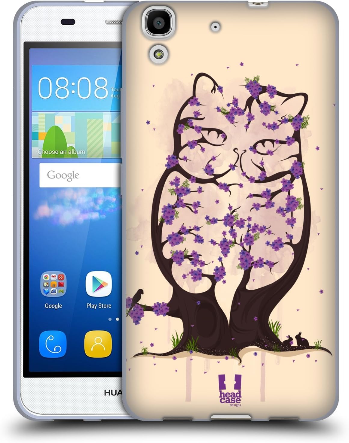 Head Case DesignsJacaranda Cat Wildlife In Bloom Soft Gel Case for Huawei Y6 / Honor 4A