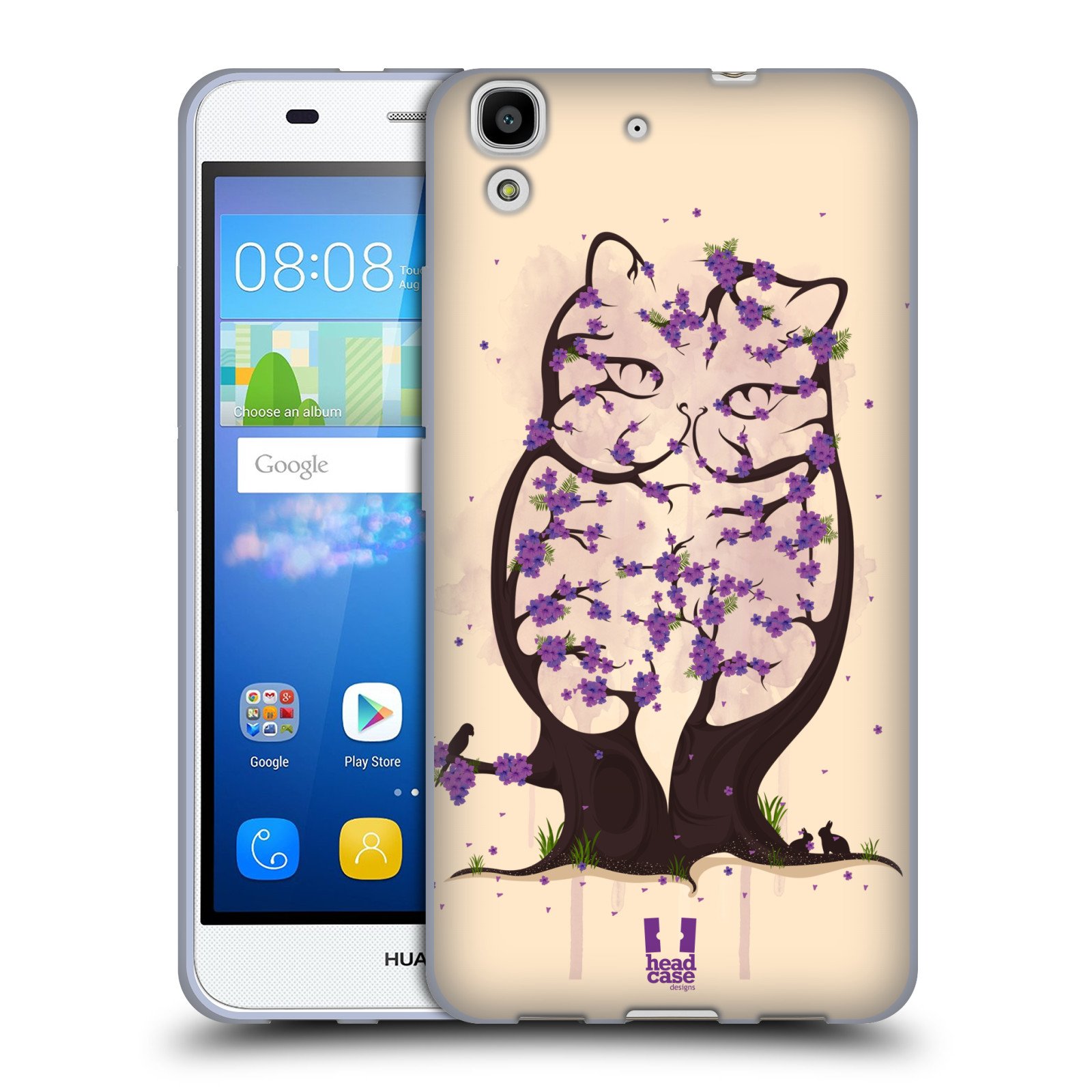 Head Case DesignsJacaranda Cat Wildlife In Bloom Soft Gel Case for Huawei Y6 / Honor 4A