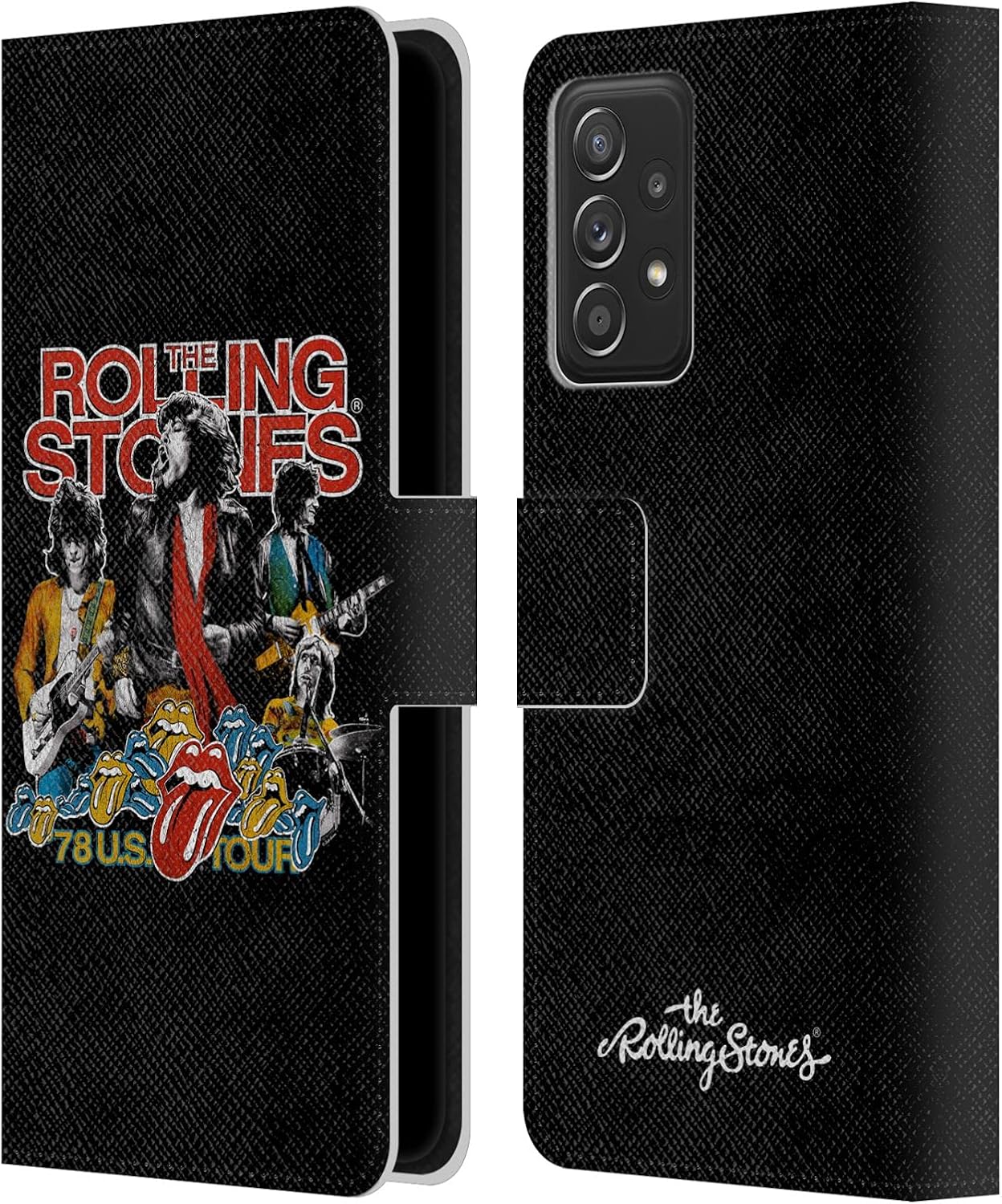 Head Case Designs Officially Licensed The Rolling Stones 78 Us Tour Vintage Key Art Leather Wallet Case Compatible with Galaxy A52 / A52s / 5G (2021)