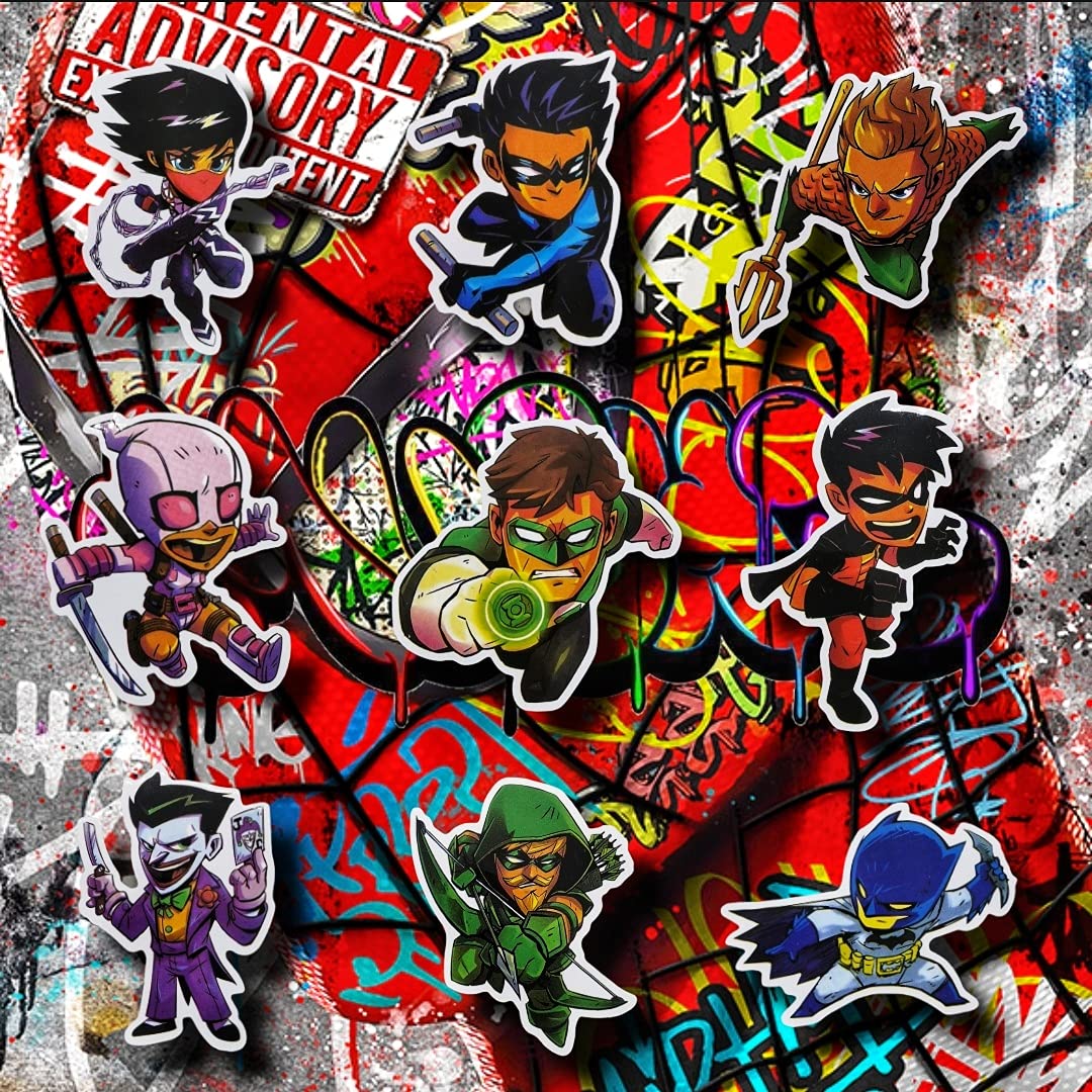 50 Calcomanías De Vinilo Impermeables De Spidey Y Sus Amigos Increíbles Para Botella De Agua, Laptop, Computadora, Teléfono, PC, Monopatín, Bicicleta, Parachoques De Equipaje, Regalo Para Niños Y