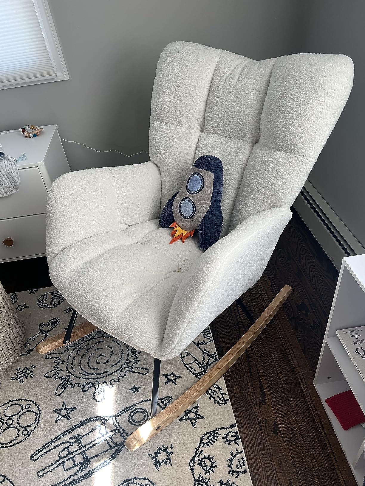 $33/mo - Finance NIOIIKIT Nursery Rocking Chair Teddy Upholstered ...