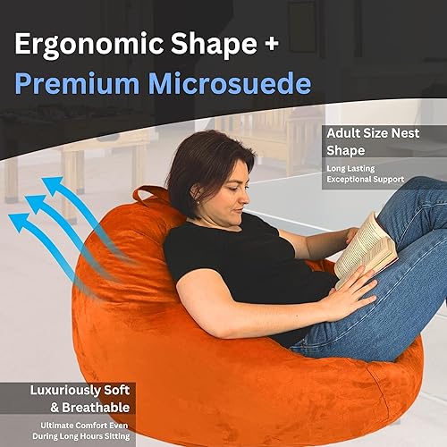 Miniatura 3 de Funda para silla de puf para almacenamiento de animales de peluche (sin relleno) para niños y adultos. Extra grande, nido de pájaro, puf suave