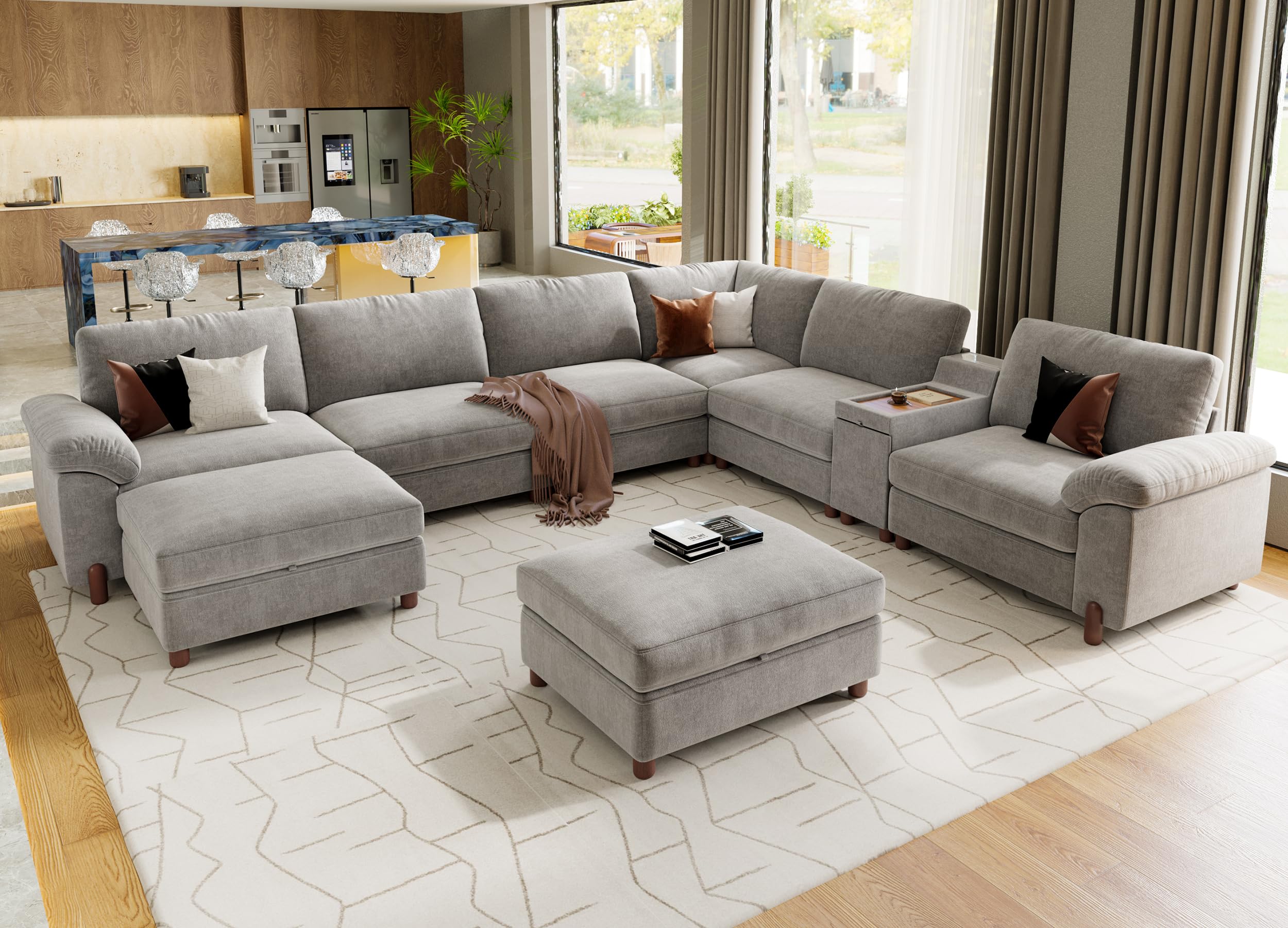 SITJOY Cloud Couch 6-Seater w/ Console
