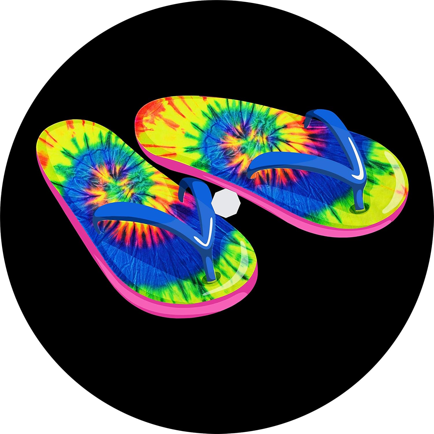 TIRE COVER CENTRAL Flip Flop Multi Color Tie Dye Spare tire Cover (Select tire Size/Back up Camera in MENU) Custom Sized to Any Make/Model (255/70r18 Centered Mounted Back up Camera Openings)