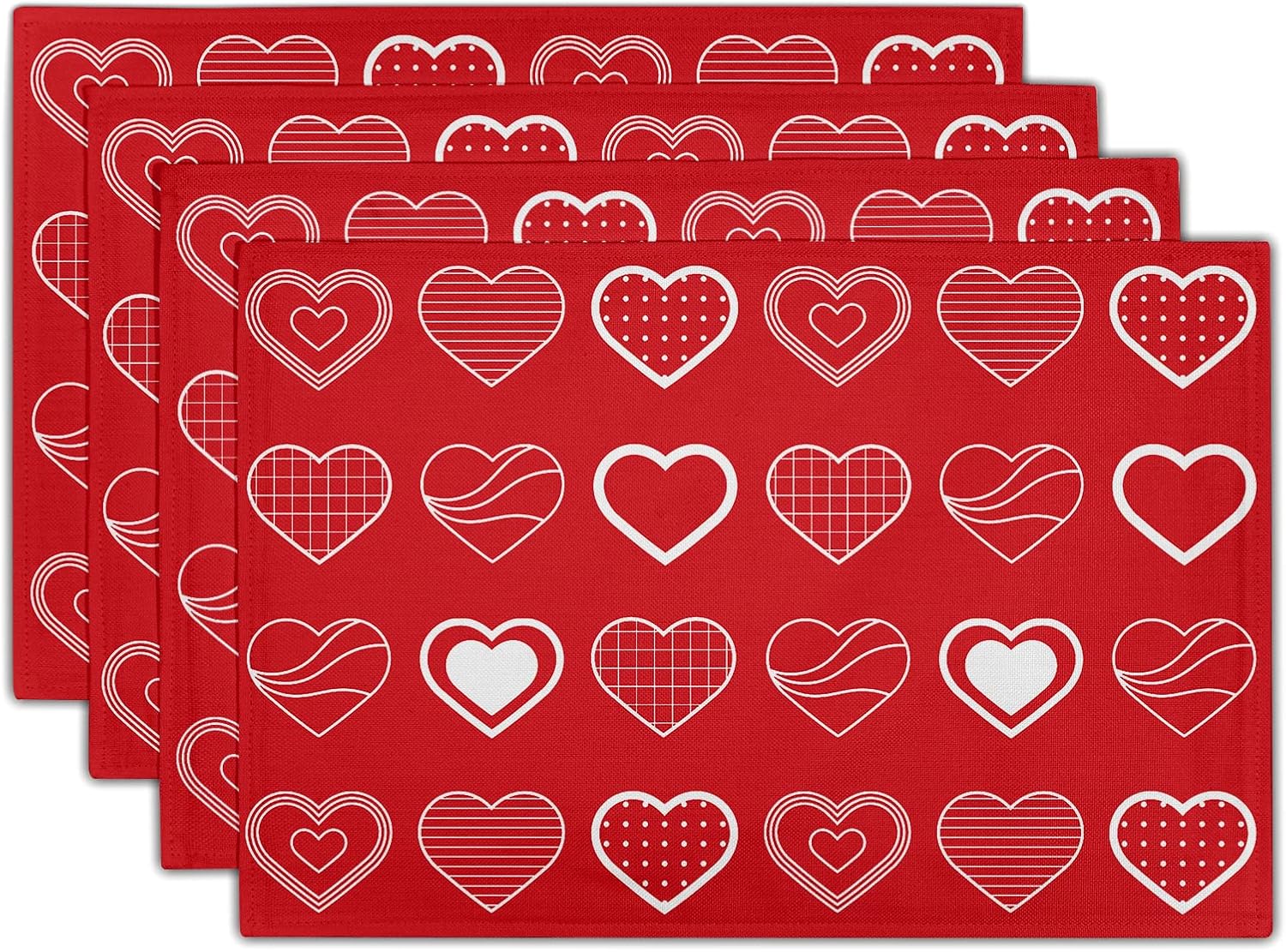 Valentines Day Placemats Set of 4 Washable NonSlip Heat