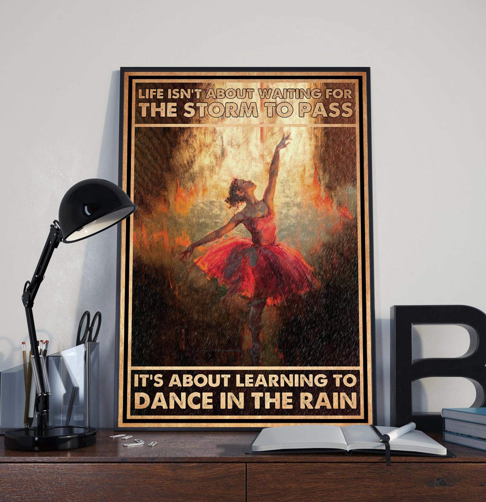 Bioprocess Tinposterc6401 Life Isn't About Waiting For The Storm To Pass It's About Learning To Dance In The Rain Love Dancing Ballet Rustic Pub Wall Decor Poster Art Wall Decor Poster Metal Sign 8X12 Inches
