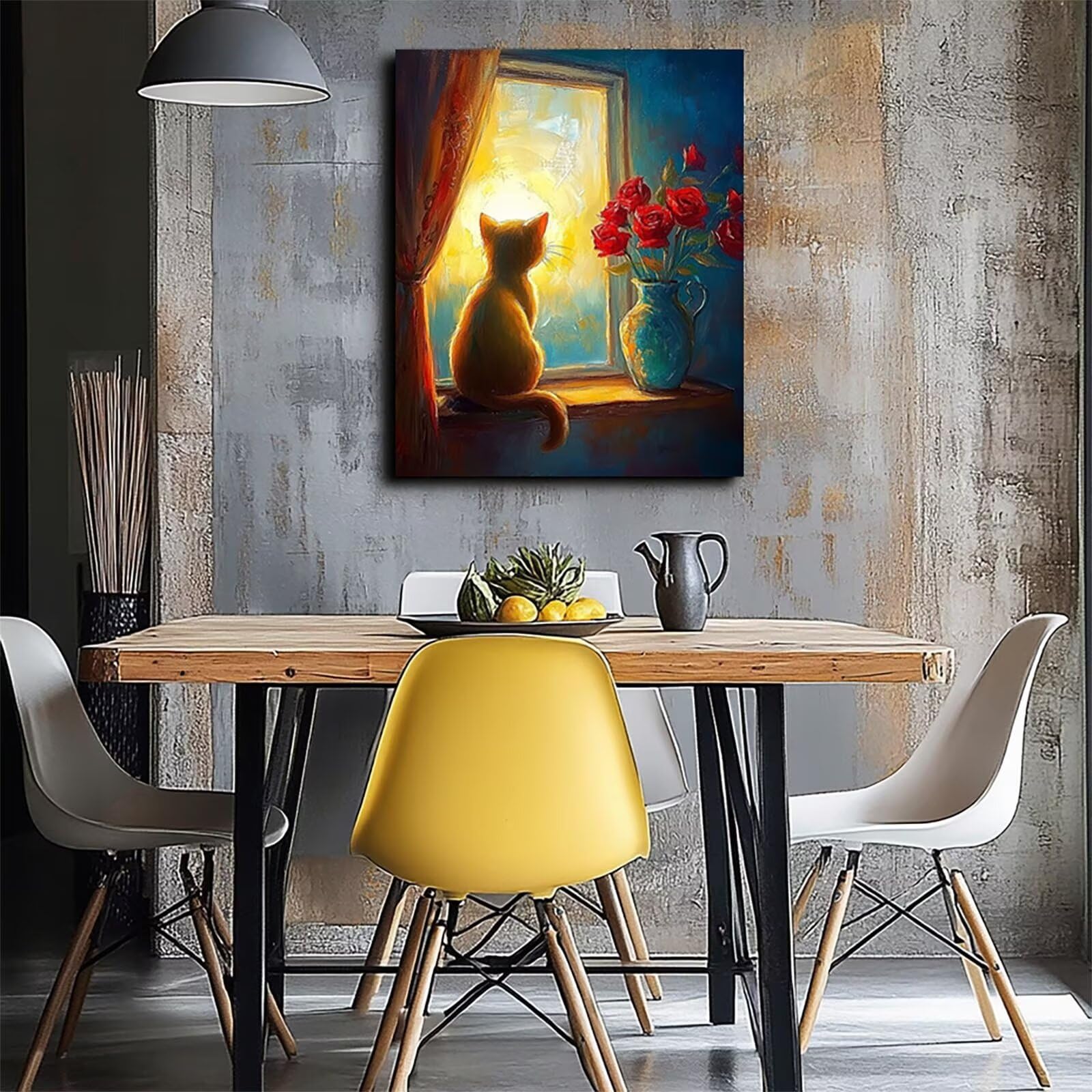 Malen Nach Zahlen Erwachsene Kinder Anfänger Blume DIY Handgemalt Ölgemälde auf Leinwand Kit für Home Deko oder Geburtstag Weihnachten Geschenk für Männer Mit Acrylfarben Pinsel Katze 90x120cm I-C-D