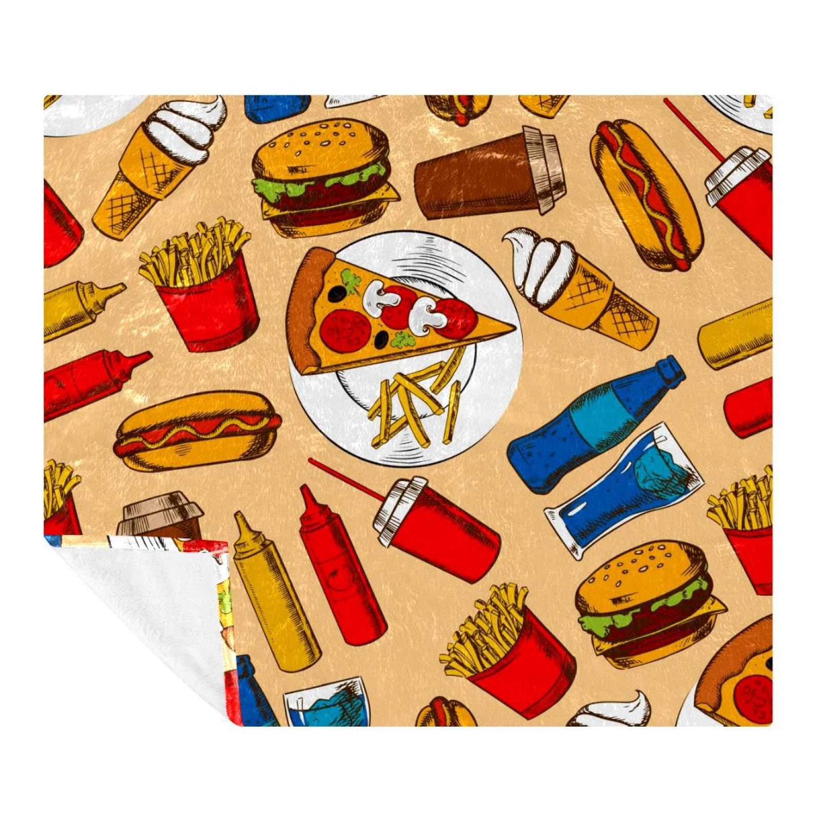 Couverture cheeseburger plaid chaud pour ne plus avoir froid sur son canapé