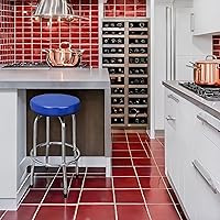 Vista 7 de TCE ATRP6185U Torin Taburete giratorio de bar: asiento acolchado para garaje/tienda con patas cromadas, azul