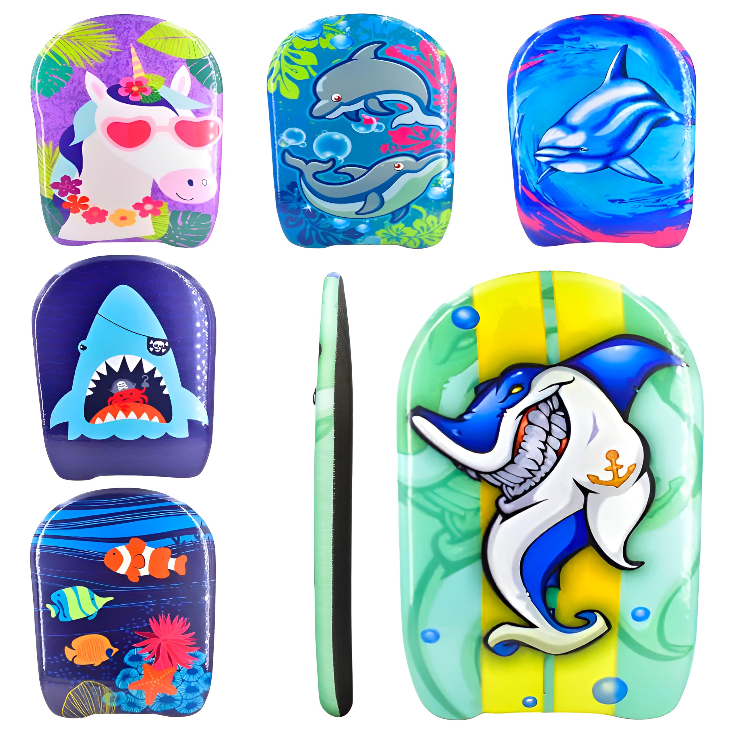 ADEPTNA Graphic Swimming Kickboard for Pool or Beach - Mini Easy Learn to Swim Float Kickboard – User age 3-12 Years