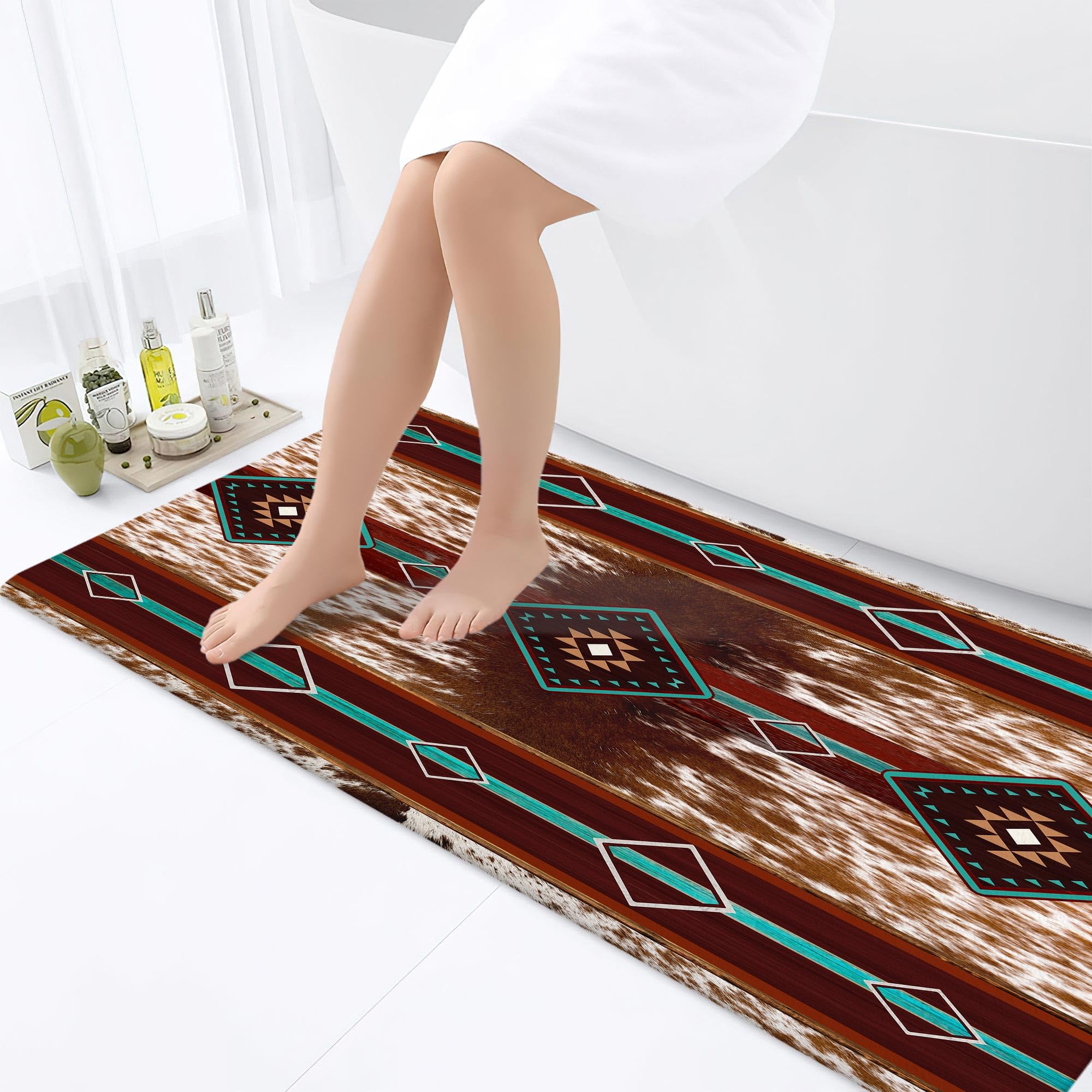 Amazon.com: JAWO Western Aztec Bath Mat, Southwest Geometric Pattern ...