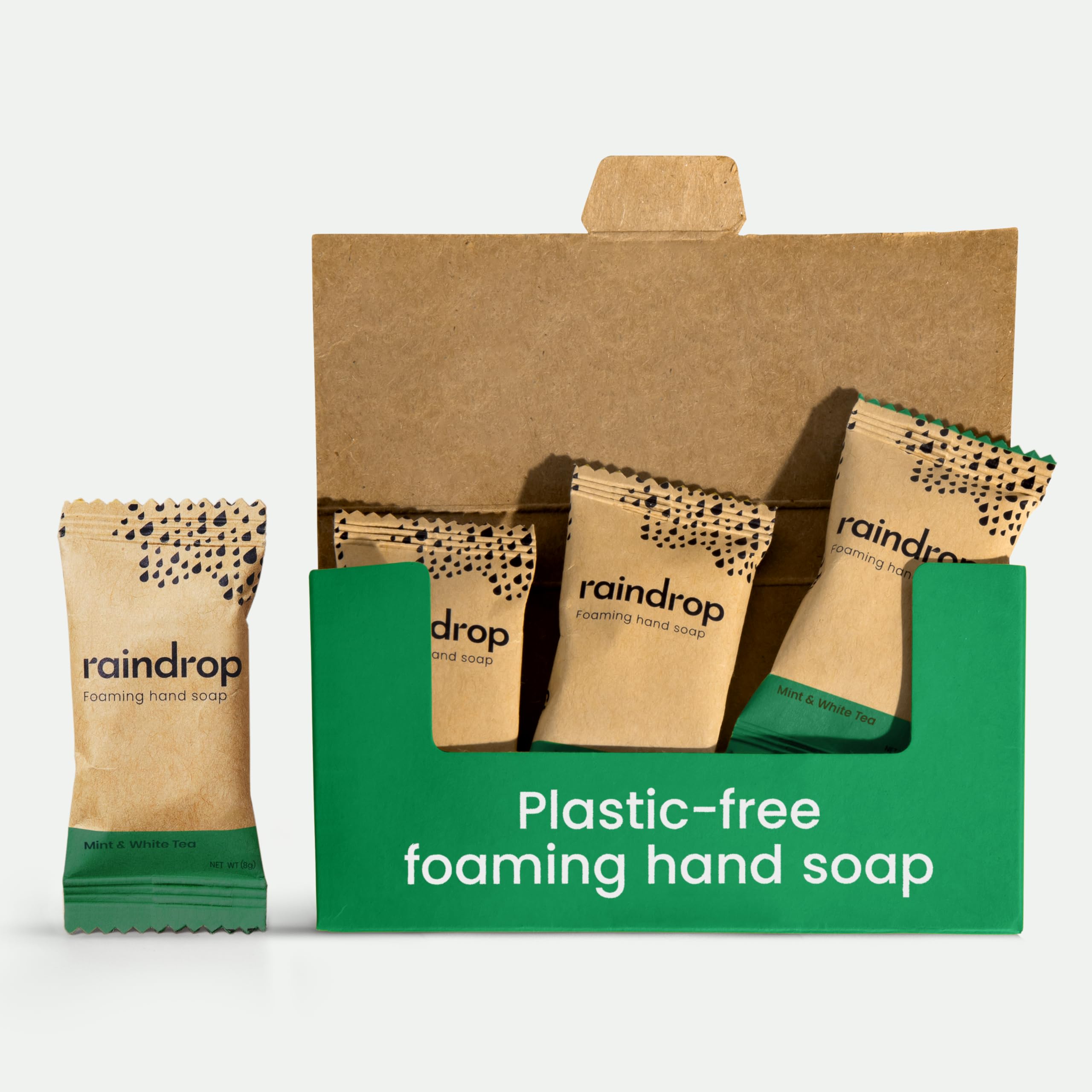 Raindrop Sustainable 4x Eco-friendly Hand Wash Refill Tablets, 1 Tablet = 1 Bottle of Soap 300 ml, Mint &White Tea
