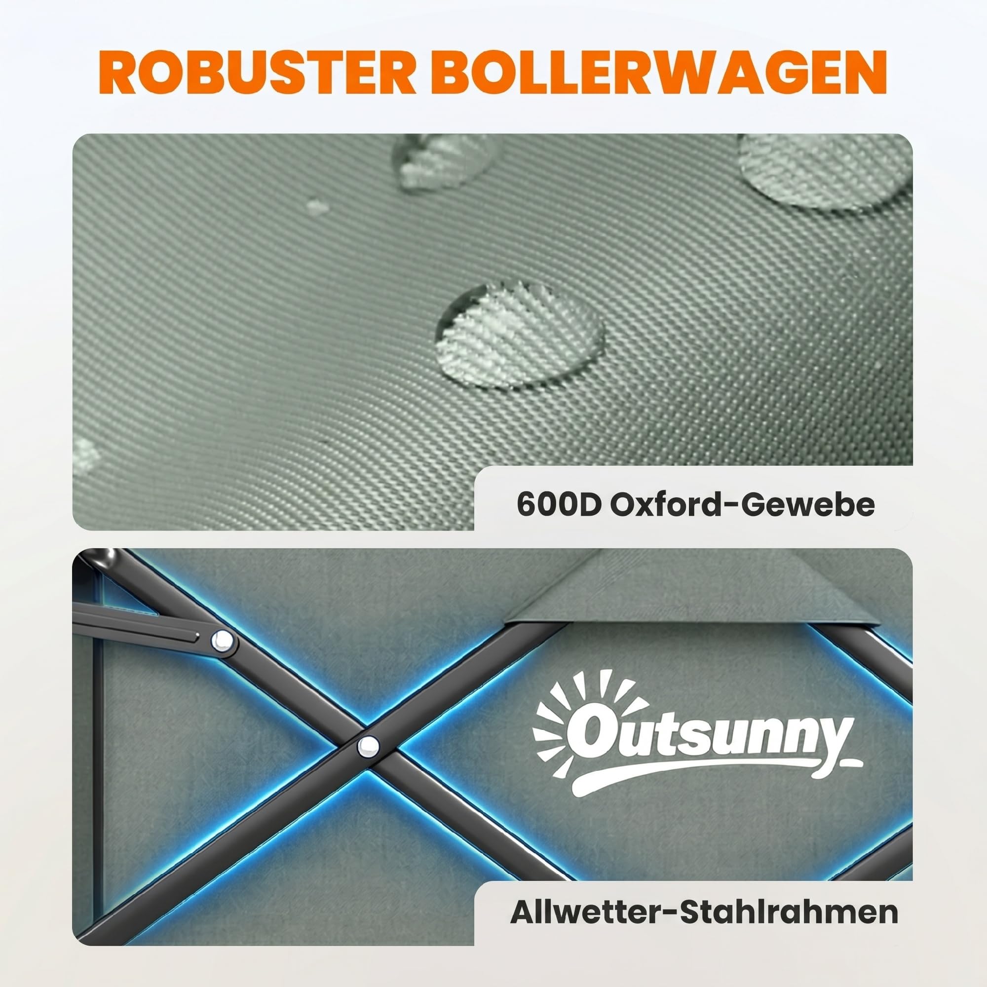 Outsunny Gartenwagen 90 kg Belastbar Klappbar Bollerwagen Faltbar Grün