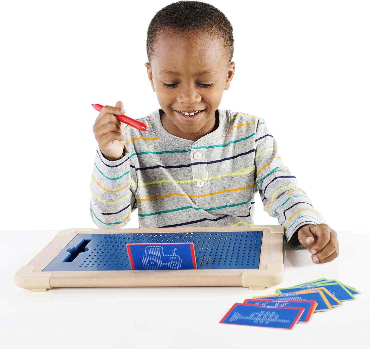 Guidecraft Magna Tablet Deluxe with 10 Double-Sided Design Cards - Tracing Board for Kids, Preschool STEM Learning & Educational Toy