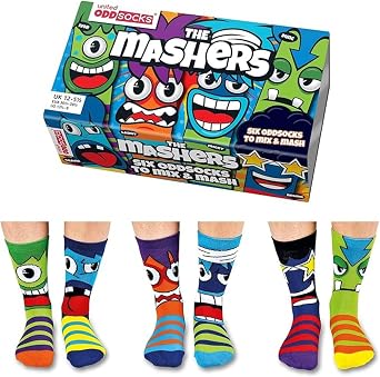 Mashers Box 6 Oddsocks Multicolor For Boys UK 12-6 EUR 30.5-39 US 12.5-7