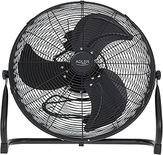 ADLER EUROPE Floor Fan 45 cm and 200 W – Chrome 3 Speed Fans – Aluminium Blade Impeller – Quiet and Stable – Powerful Fan …