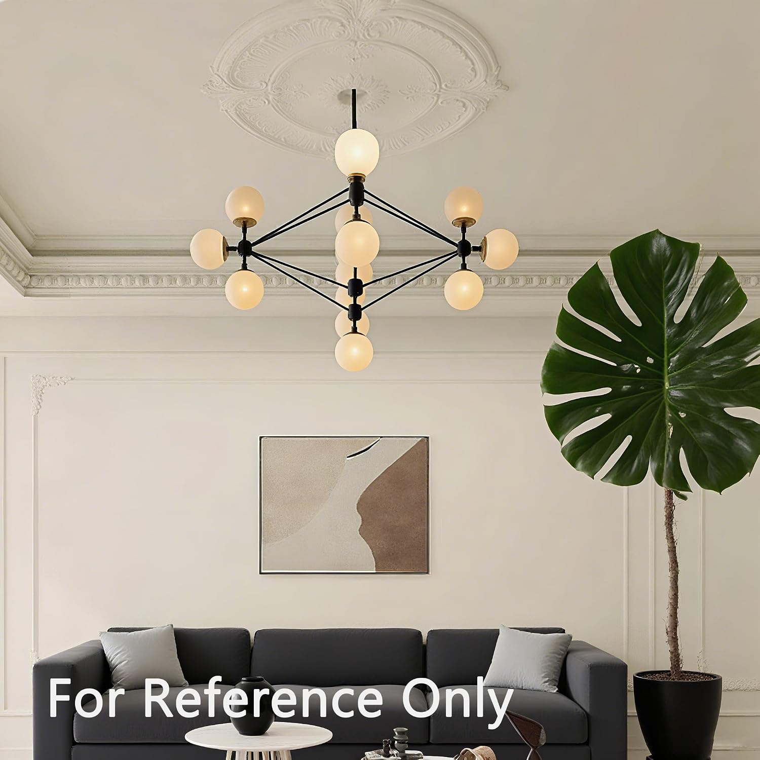 White Ceiling Medallions 2Pcs, 13.1" OD x 3.4" ID, European Vintage Carving Style Whole Cover Plate Ornament, Decorative Synthetic Foam Base Fit for 3.4 Inch Canopy Light Fixtures Ceiling Fan