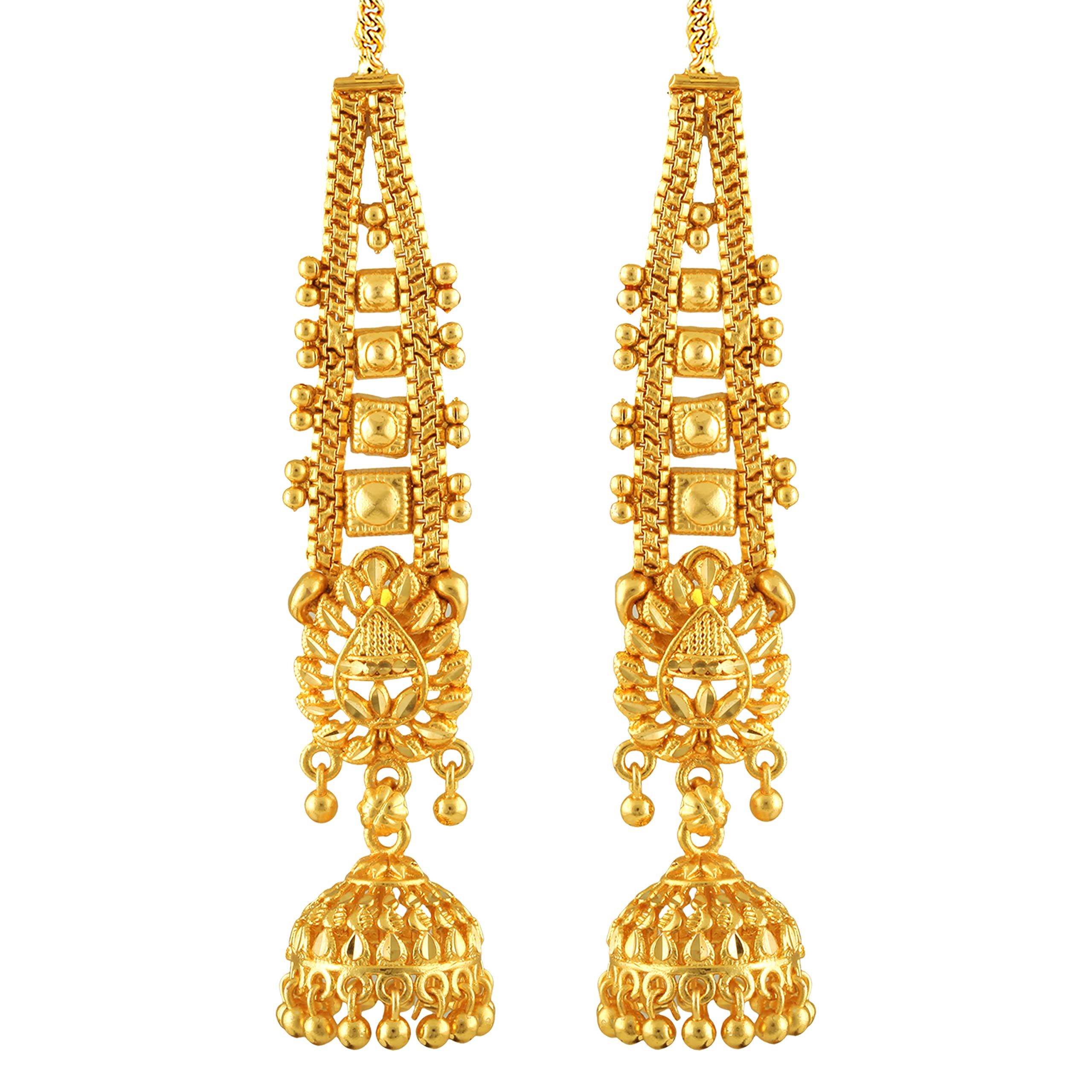 MEENAZ Jhumki Jhumka Earrings for Women Girls Traditional Temple 1 One Gram Gold Brass Copper South Indian Screw Back Meenakari Ear Chains Hair Peacock Jhumkas Combo Wedding chain -GOLD JHUMKI-M296 (B09ZB6ZLTY) Amazon Price History, Amazon Price Tracker