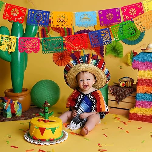 Miniatura 6 de 4 carteles de fieltro para fiesta mexicana, Día de los Muertos, Día de los Muertos, decoración del Cinco de Mayo Papel Picado