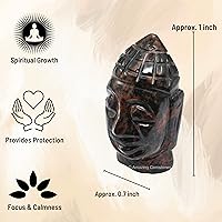 Vista 32 de Amazing Gemstone Black Obsidian Crystal Buddha Head Statue for Zen - Buddah Decor Statue Figurine for Meditation - Adornos Decoraciones Para Salas