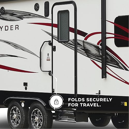 Miniatura 2 de Manufacturers' Select ITC Inc Stow & Go - Manija plegable de asistencia para caravanas, 5 ruedas y remolques, cómoda manija de entrada acolchada de