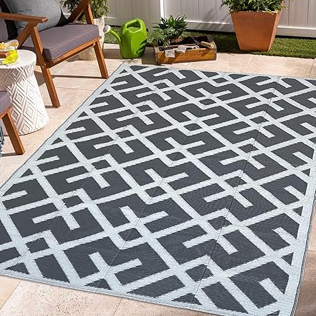 Reversible Patio Rugs - Outdoor Rugs for Patio 5x8 Waterproof