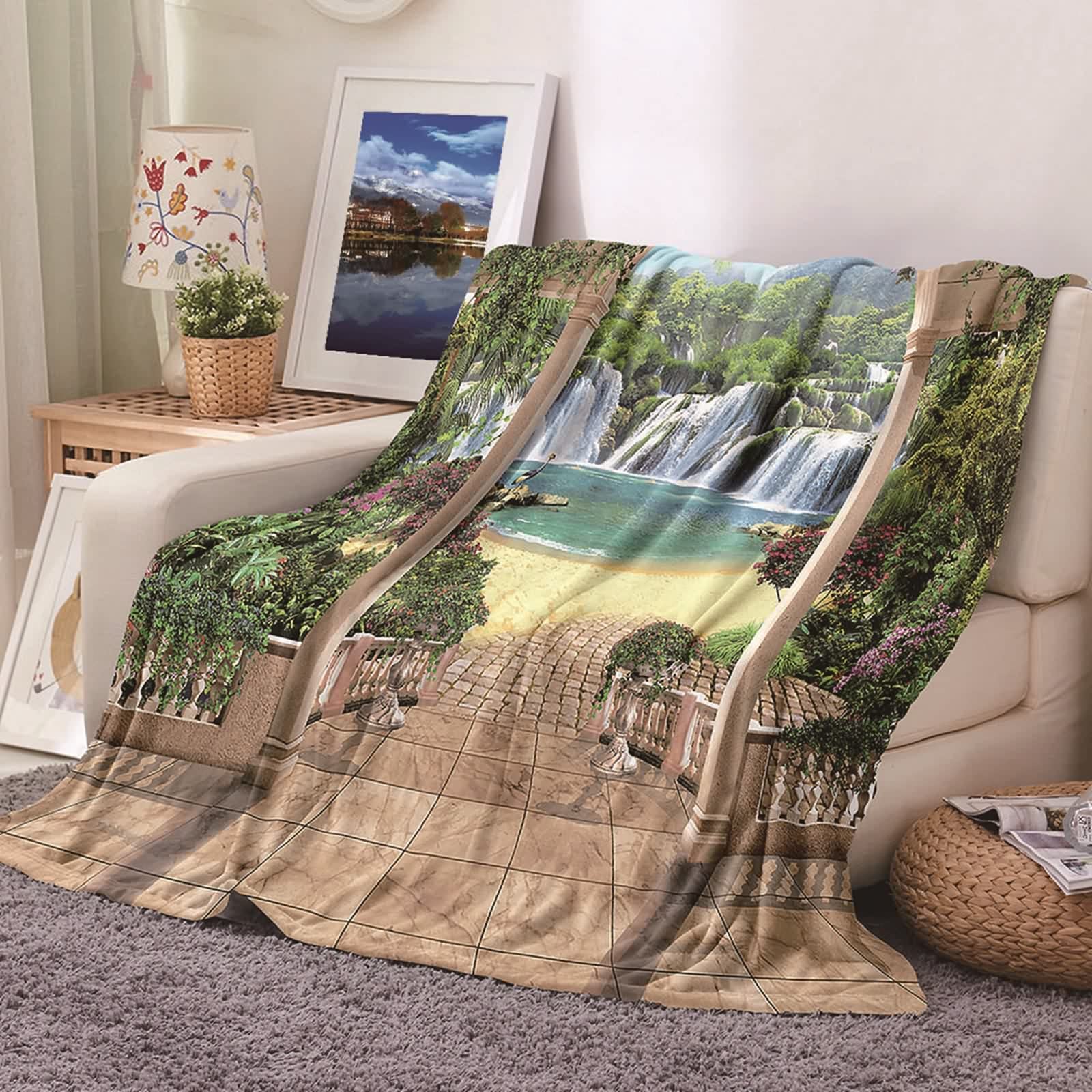 Plaid chaud et doux contre le froid couverture polaire flannel KnSam