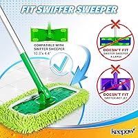 Vista 2 de KEEPOW Paños de limpieza en seco/húmedo para barredora Swiffer, almohadillas de microfibra reutilizables y lavables, repuesto para limpieza