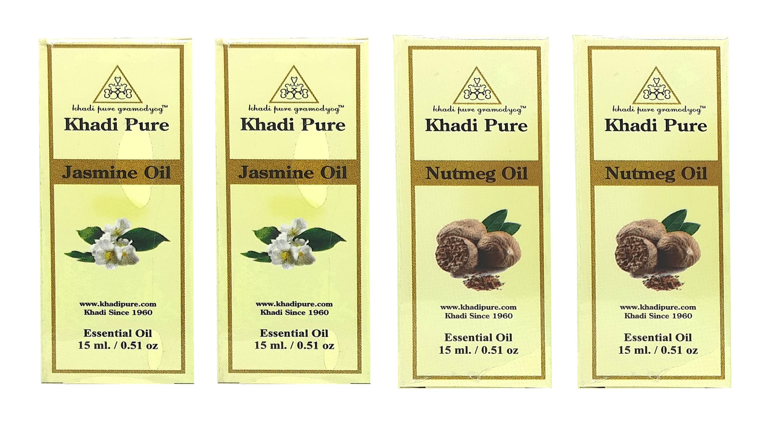 Khadi Pure Jasmine & Nutmeg Essential Oil, 15 Ml (Pack Of 4)-image-17