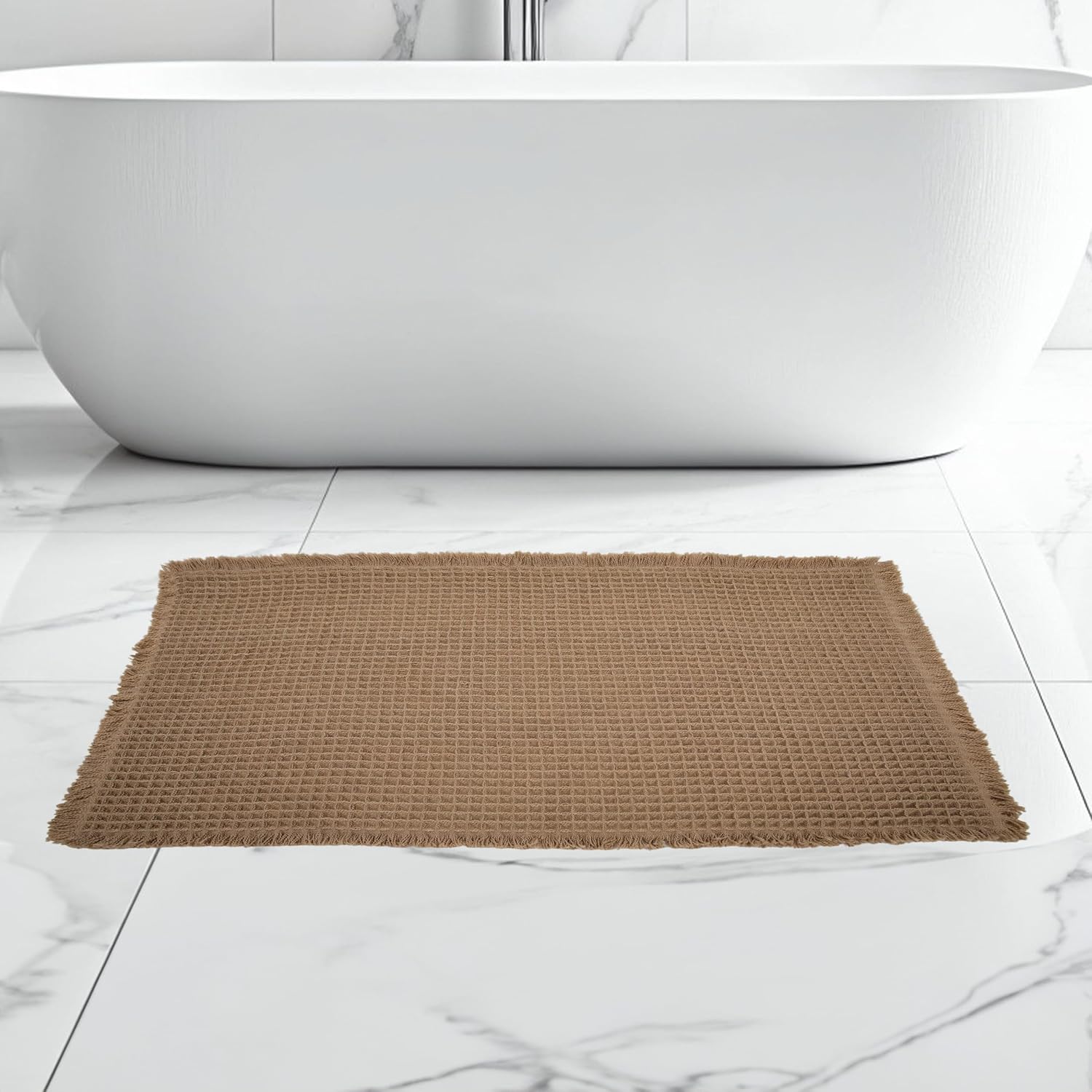 Amazon.com: HAUSHALT Upgraded Waffle Bath Mat for Bathroom, Super ...