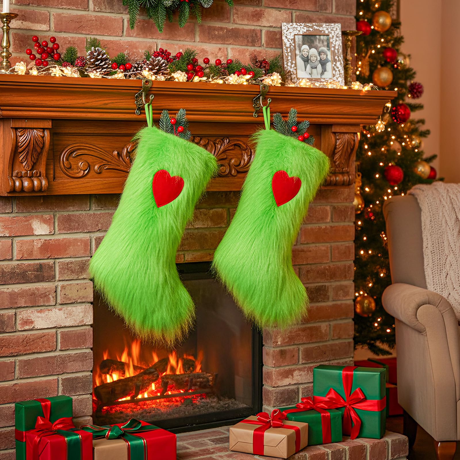 Surprising Faux Fur Stockings Christmas Images