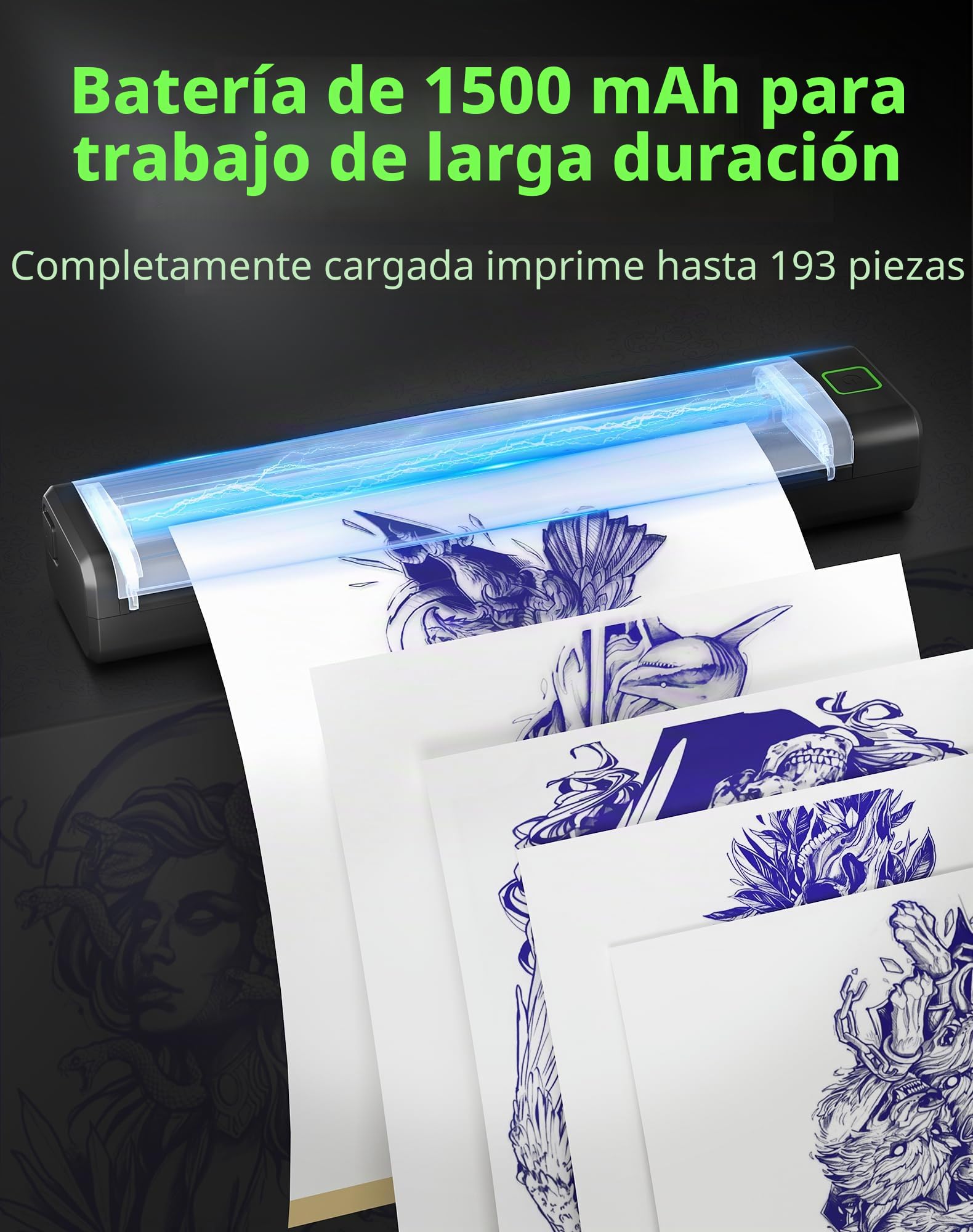 Termocopiadora Tattoo, P84 Impresora Termica Tattoo, Dispositivo Tattoo Transferencia Estarcido Portátil para Principiantes con Papel, Compatible con Android & iOS